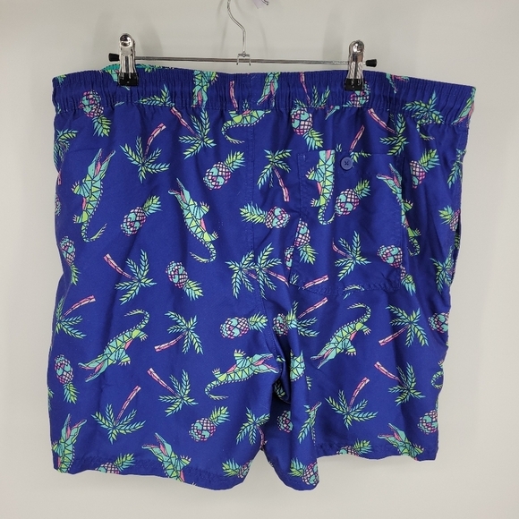 No Boundaries Men's Blue Gator Print Swimming Trunks Size XL 40-42 - Picture 3 of 6
